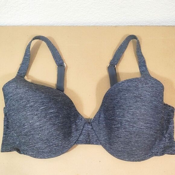 Hanes Multi-way Full Coverage Underwire Gray T-shirt Bra -B - Picture 1 of 6